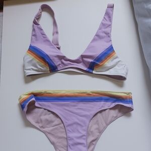 Rip Curl Women Swimsuit  Bikini Set Multicolor  Purple SZ S  NWOT